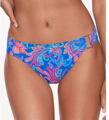 Ralph Lauren Side Ring Hipster Bikini Bottom Women's 14 Blue Paisley (AV136) • £18.43