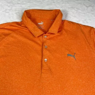 Puma Polo Shirt Mens XL Orange Short Sleeve Golf Stretch Wicking Performance • $17.50