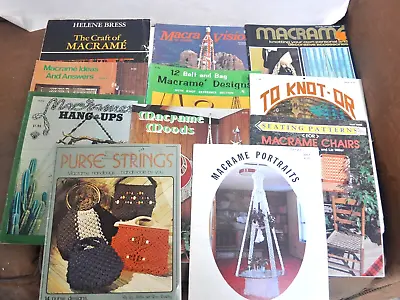 Vintage Lot Of 11 Macrame Pattern Books - Purses Plant Hangers Etc. • $29.99