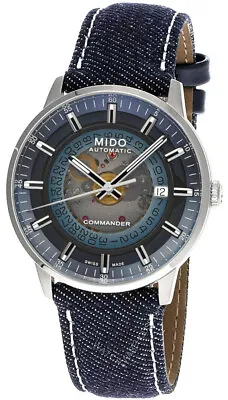 MIDO Commander 40MM AUTO Blue Strap Men's Watch M021.407.18.411.00 • $873