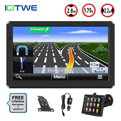 IOTWE 7  Truck Car Sat Nav GPS Navigation 8GB For HGV LGV Lorry UK & EU Maps POI • £50.99