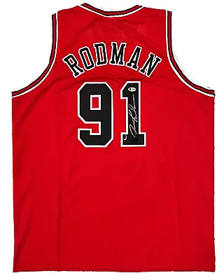 Chicago Dennis Rodman Signed Red Jersey Auto BAS Beckett COA IMP • $98.89