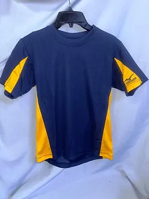 MIZUNO High Performance 68960  Shirt Navy Blue/Gold  Size YL Youth Baseball Golf • $12.99