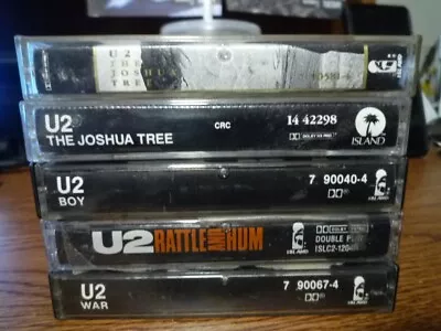 Lot Of 5 U2 Music Cassette Tapes ~ Rattle And Hum Boy War & Joshua Tree • $19.99