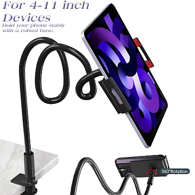 Universal Gooseneck Tablet Mount Phone Holder Flexible Long Arm Clamp Desk Bed • $11.95