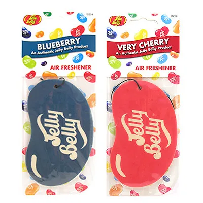 2 X JELLY BELLY 2D BEAN SWEETS SCENT CAR AIR FRESHENER - BLUEBERRY CHERRY • £3.99