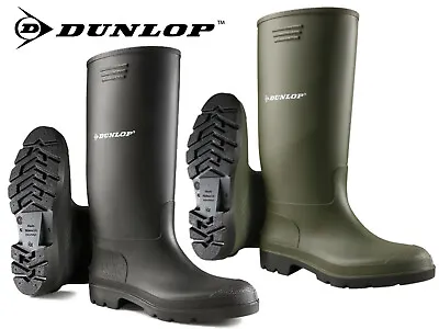 £15.95 • Buy Dunlop Wellies Wellingtons Mens Womens High Calf Rain Muck Boots Shoes Size 3-13