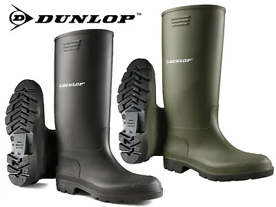 Dunlop Wellies Wellingtons Mens Womens High Calf Rain Muck Boots Shoes Size 3-13 • £13.95