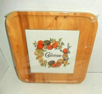 NEW Vintage 1970's Bamboo Cheese Meat Snack Serving Tray Board Platter 9.5 X 9.5 • $9.99
