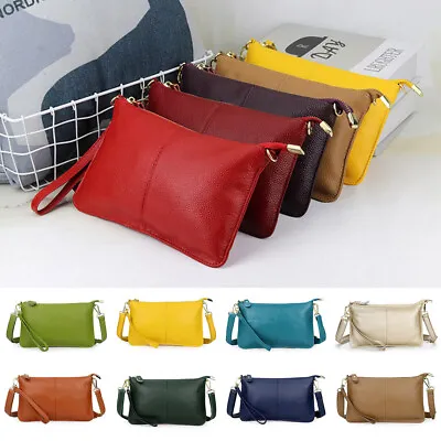 Womens Genuine Leather Clutch Messenger Handbag Crossbody Shoulder Bag Purse  • $15.91