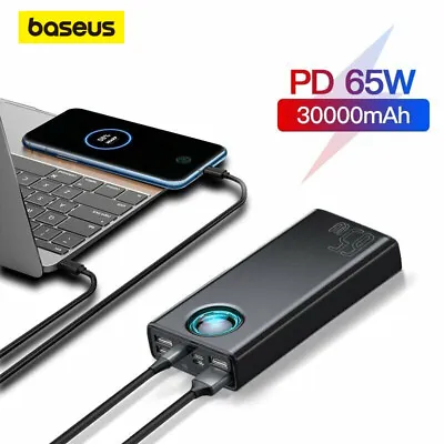 $85.99 • Buy Baseus 65W Power Bank 30000mAh USB C Type C PD Phone Notebook External Battery
