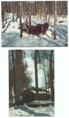 Maple Sugaring In Vermont Lot Of 2 Postcards • $1.99