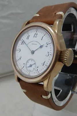 $4495 • Buy Vacheron Constantin Pocket Watch Movement In Custom Bronze 35mm Wrist Case 1912