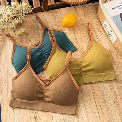 Strapless Women Cotton Underwear High Elastic Color Matching Bra  Women Girls • £5.06