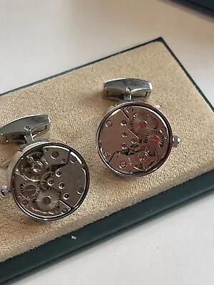 Zannetti Watch Movement Unique Cufflinks Moving Parts • £475.07