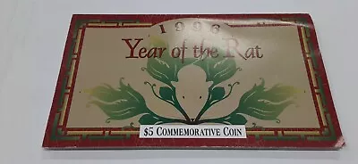 1996 Marshall Islands $5 Coin  Year Of The Rat  Commemorative In Pres. Folder • $23.95