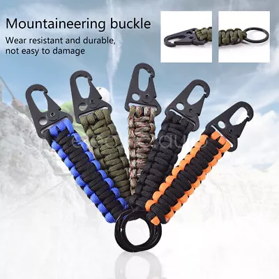 Carabiner Umbrella Rope Keychain Tactical Survival Tool Clip Lock Buckle Hook • $8.66