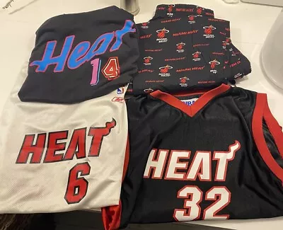 Vintage Miami Heat Jerseys 32 And 6 PLUS Heat Shirt 14 PLUS Heat Pants LOT • $32.05