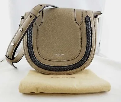 MICHAEL KORS SKORPIOS COLLECTION Dark Taupe Leather Crossbody Bag  Msrp $650.00 • $297.37