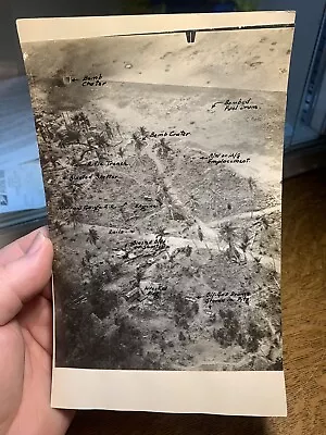 WW2 USMC Aerial Recon Photo Jap Island Original Nauru Invasion Rare!!! • $5