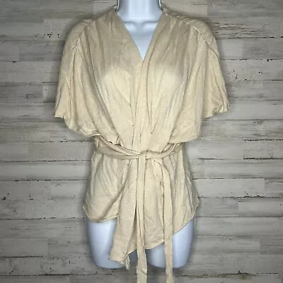 Moth Women’s Cream Wrap Tie Closure Shirt Sz Medium • $13.99