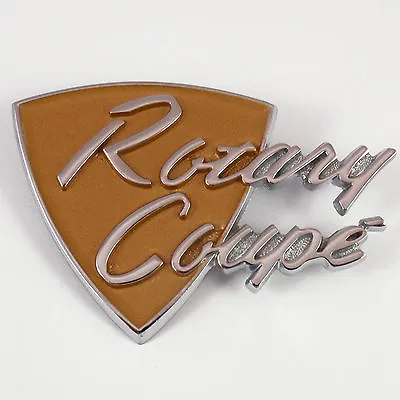 ROTARY COUPE Metal Badge Chrome New For Mazda Rotary R100 1200 1300 1600 Rotor  • $44.95