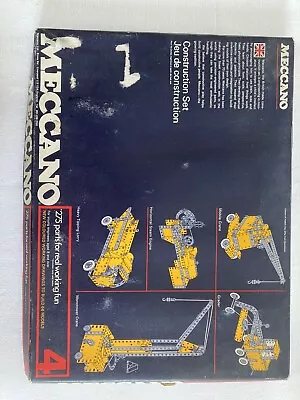 Vintage Meccano Set 4 From The 1970s Sealed In Box With Cellophane • £17.50