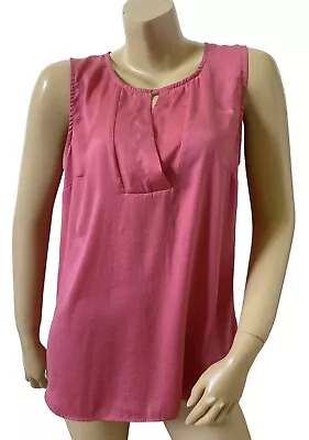 CABI Womens Size Medium Pink Sleeveless Keyhole Neck Tank Top Shirt Blouse • $19.99