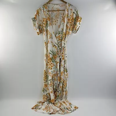 Womens Iris Maxi Dress Floral Midi Maxi Length VGUC White Size 10 Boho • $35