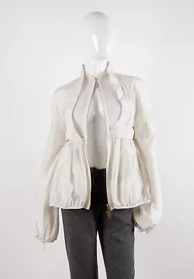 Moncler Gamme Rouge Ivory Lightweight Silk Jacket Size 1 • $164.99