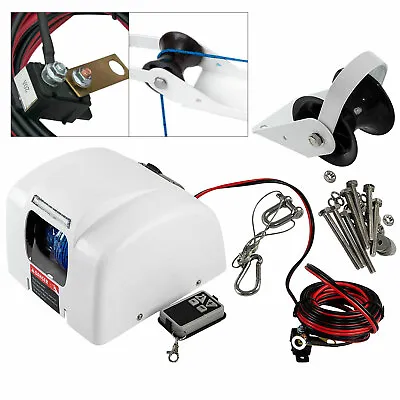 $188 • Buy Saltwater Electric Anchor Winch Set Boat Winch W/ Remote Control 25LBS