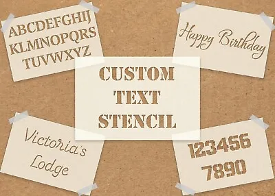 Personalised Custom Text/Word Reusable Mylar Stencils - A6 A5 A4 A3 A2 • £8.99