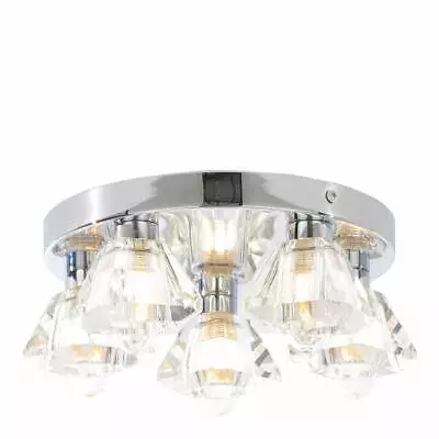 Forum LumenAir 5 Light Flush Fitting With Axial Extractor Fan Chrome 3000K 300mm • £75.20