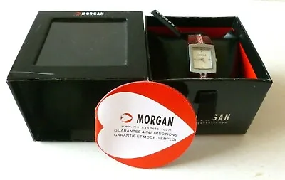 Vintage MORGAN Ladies Silver Dial Red Bracelet Watch M724D - Brand New In Box • $24.87