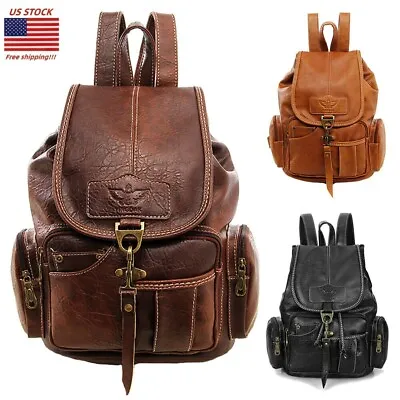 Fashion Women Backpack Leather Travel Hand Shoulder School Bag • $23.99