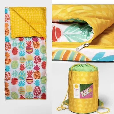 Kids' Printed Sleep Bag With Carrying Bag Pineapple - Sun Squad Pineapples Fun • £25.64