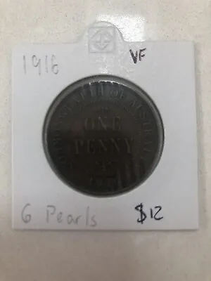 1916 I Australian One Penny George V  Circulated Coin - Very Fine Condition • $12