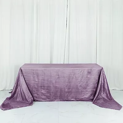 VIOLET AMETHYST 90  X 132  Accordion Crinkle TAFFETA  RECTANGLE TABLECLOTH Party • $17.42