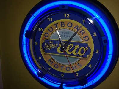 Elto Evinrude Outboard Boat Motor Garage Bar Man Cave Neon Wall Clock Sign • $99.99