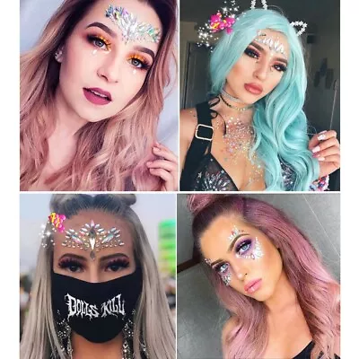 Festival Face Gems Adhesive Glitter Jewel  Sticker  Rave Party Body Make Up • £2.99