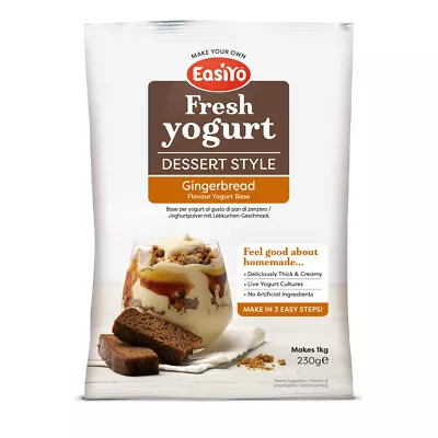 EasiYo Gingerbread Flavoured Dessert Style Yogurt Mix 230g Sachet Makes 1 Litre • £5.35