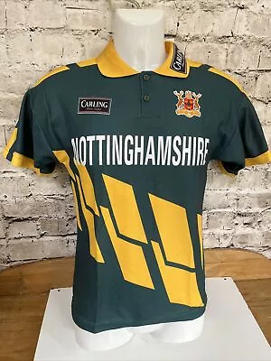 Vintage 1993 Nottinghamshire Hogger Sports County Cricket Shirt 30/32 Retro Top • £34.99