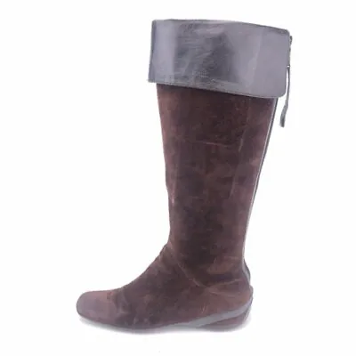 Nine West Hamza Tall Riding Boots Womens Size 9 Brown Leather Knee High Back Zip • $39.99