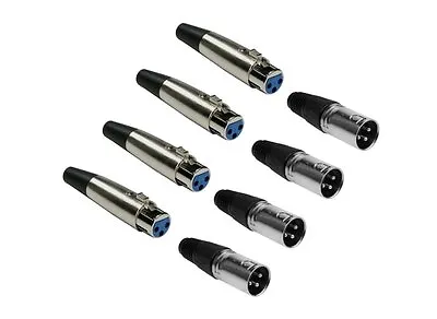8 Lot XLR 3-Pin Male Female Audio Mic Microphone Adapter Cable Connector Plug • $12.95