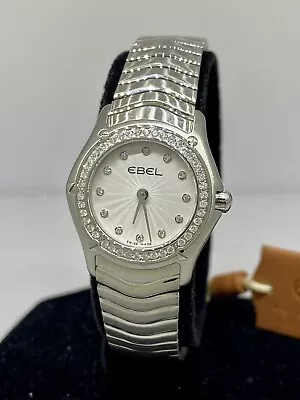 Ebel Wave Stainless Steel Silver Diamond Dial Diamond Bezel Steel Ladies Watch • £1193.25