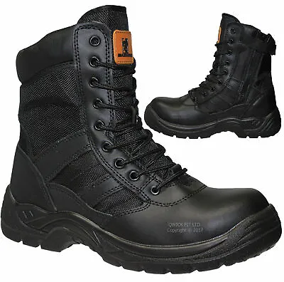 £32.95 • Buy Mens Army Military Police Safety Boots Steel Toe Cap Combat Work Womens Shoes Sz