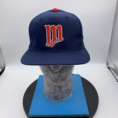 VTG Minnesota Twins Hat Cap Snap Back Mens Outdoor Cap Blue One Size Plain Logo • $24.99