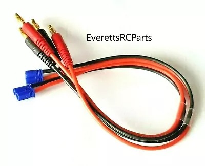 2  EC2 Male 4mm Banana Connector Plug Adapter Lead Battery RC Charge Cable Lipo • $8.45