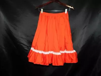 Vtg Partners Please S Red White Lace Square Dance Skirt Malco Modes USA Made • $14.99