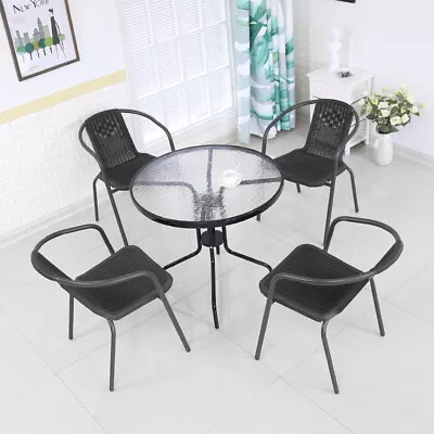 Patio Bistro Outdoor Garden Chair Round Coffee Table Set Dining Seater Furniture • £39.95